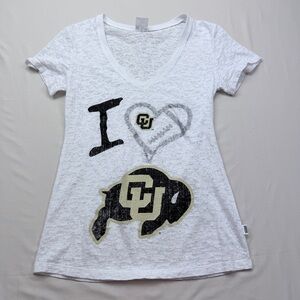 Soffe White V-Neck CU Buffaloes Graphic Tee
